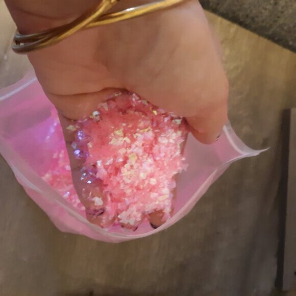 Pink Cellophane Iridescent Glitter Confetti Flakes - 30 Grams - Picture 4 of 6